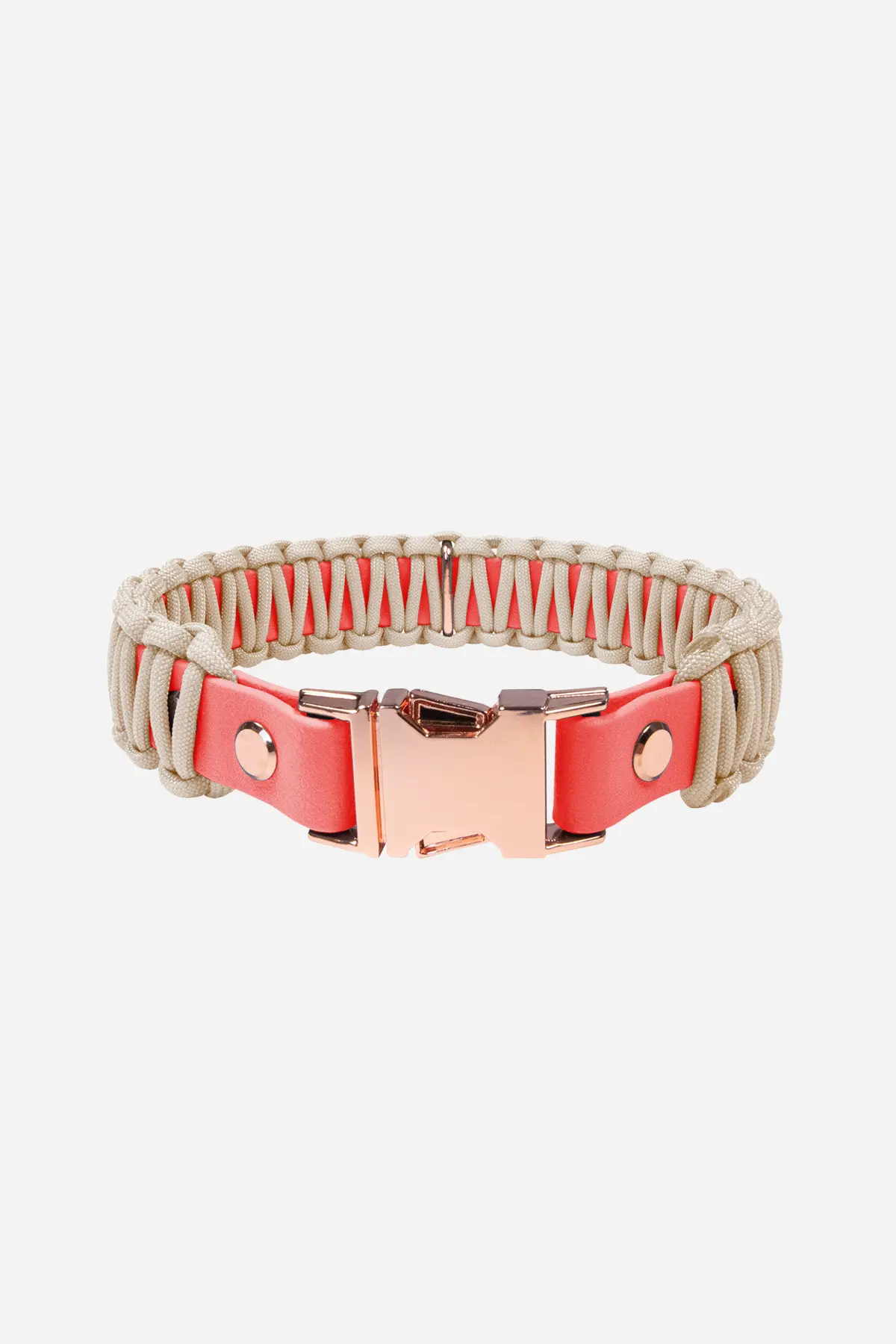 Halsband aus BioThane®-Paracord · Coral x Creme