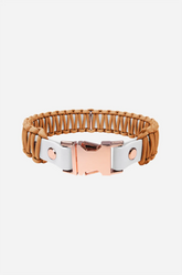 Halsband aus BioThane®-Paracord · Weiß x Kupfer