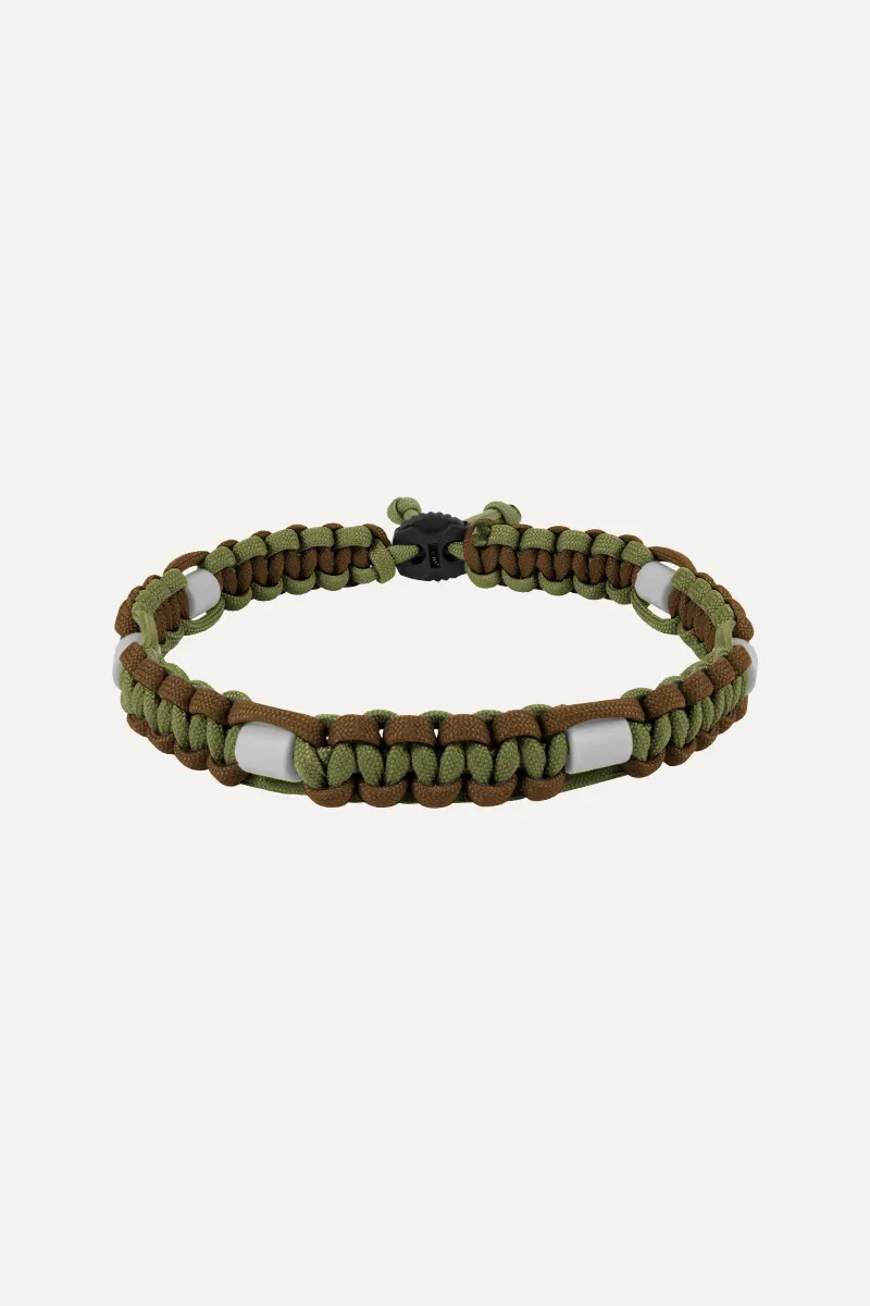 Zeckenhalsband mit EM-Keramik · Haselnuss × Olive